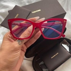 *AUTHENTIC* TOM FORD Blue Block Acetate Cat-Eye Optical Glasses